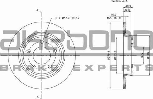 Akebono BN-0286 - Discofreno autozon.pro