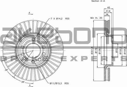 Akebono BN-0235E - Discofreno autozon.pro