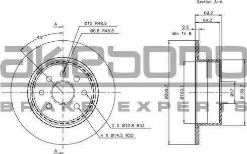 Akebono BN-0230 - Discofreno autozon.pro