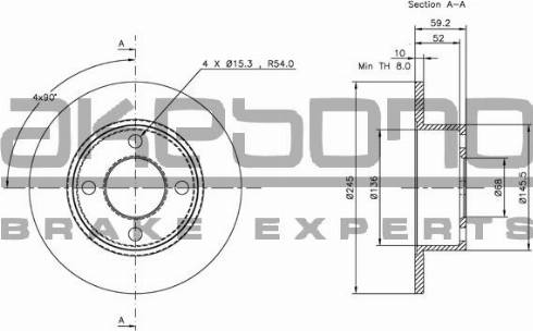 Akebono BN-0229 - Discofreno autozon.pro