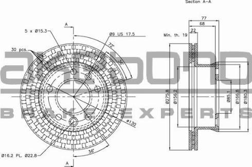 Akebono BN-0228 - Discofreno autozon.pro