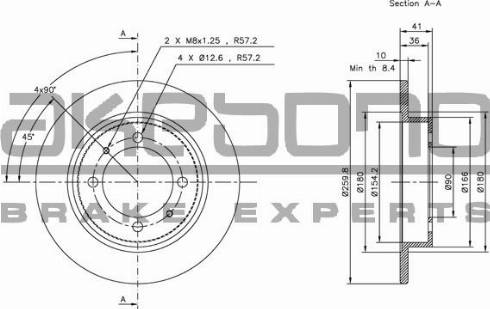 Akebono BN-0222E - Discofreno autozon.pro