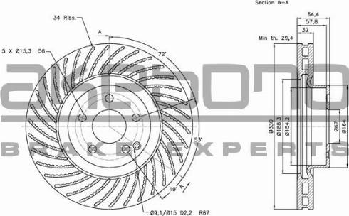 Akebono BN-0276 - Discofreno autozon.pro