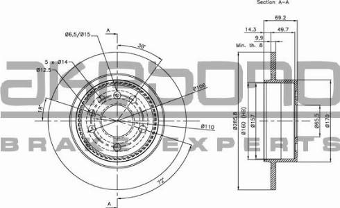 Akebono BN-0799 - Discofreno autozon.pro