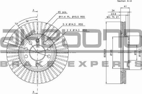 Akebono BN-0796 - Discofreno autozon.pro