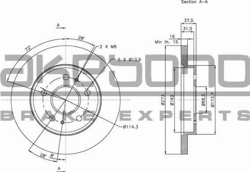 Akebono BN-0793 - Discofreno autozon.pro