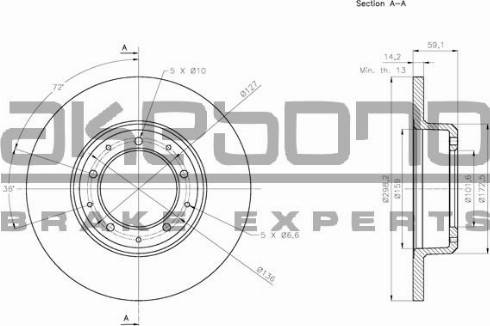 Akebono BN-0741 - Discofreno autozon.pro