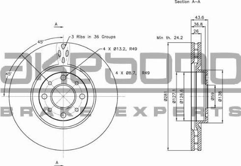 Akebono BN-0755 - Discofreno autozon.pro