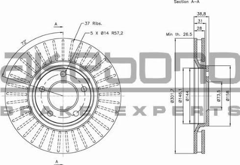 Akebono BN-0752 - Discofreno autozon.pro