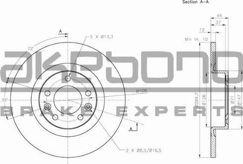 Akebono BN-0710 - Discofreno autozon.pro