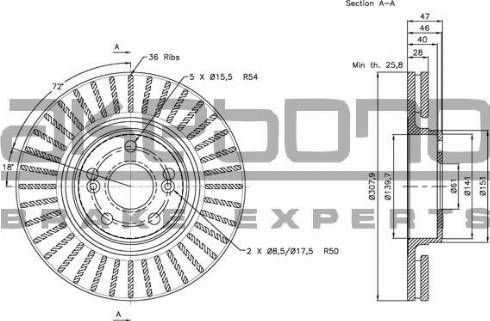 Akebono BN-0713E - Discofreno autozon.pro