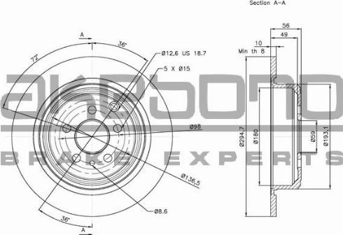 Akebono BN-0787 - Discofreno autozon.pro