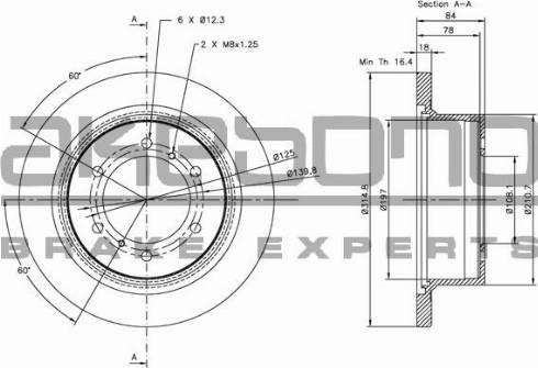 Akebono BN-0736E - Discofreno autozon.pro