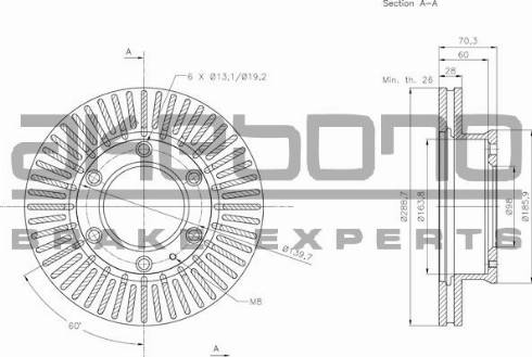 Akebono BN-1042 - Discofreno autozon.pro