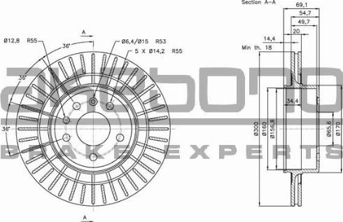 Akebono BN-1052 - Discofreno autozon.pro