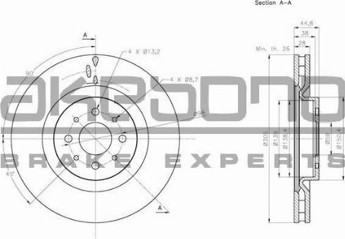 Akebono BN-1069 - Discofreno autozon.pro