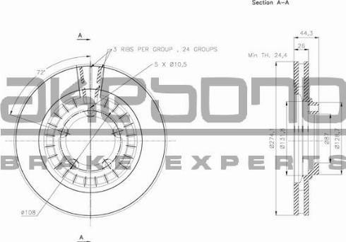 Akebono BN-1006 - Discofreno autozon.pro