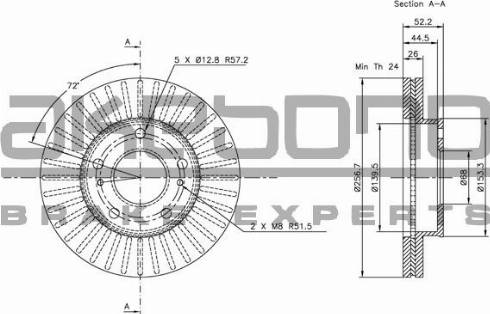 Akebono BN-1010 - Discofreno autozon.pro