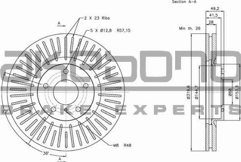 Akebono BN-1018 - Discofreno autozon.pro