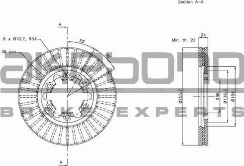 Akebono BN-1084 - Discofreno autozon.pro