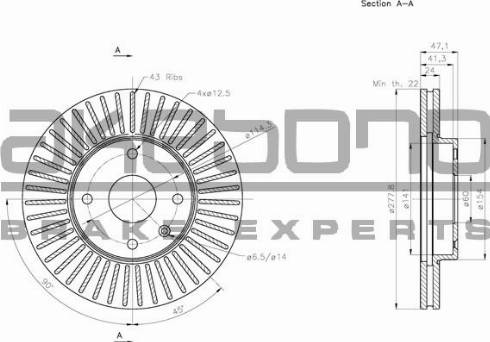 Akebono BN-1088E - Discofreno autozon.pro