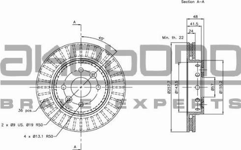 Akebono BN-1082E - Discofreno autozon.pro