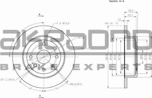 Akebono BN-1087E - Discofreno autozon.pro