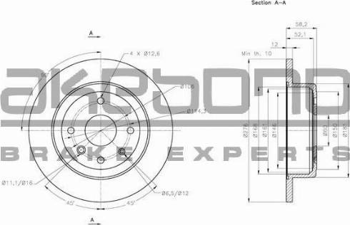 Akebono BN-1087 - Discofreno autozon.pro