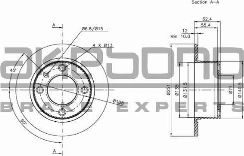 Akebono BN-1039 - Discofreno autozon.pro