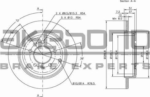 Akebono BN-1035 - Discofreno autozon.pro