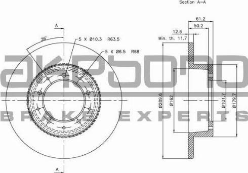 Akebono BN-1075 - Discofreno autozon.pro