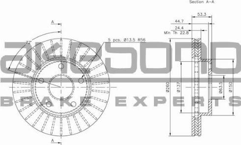 Akebono BN-1070 - Discofreno autozon.pro