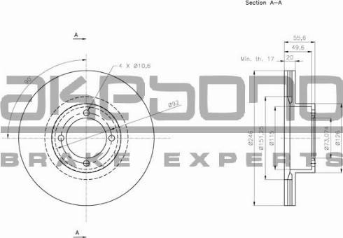 Akebono BN-1140E - Discofreno autozon.pro