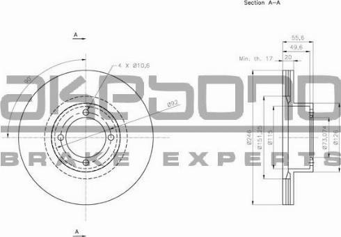 Akebono BN-1140 - Discofreno autozon.pro