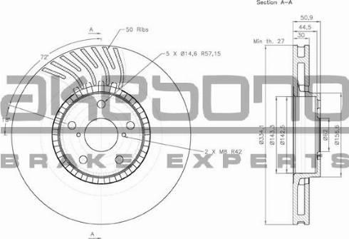 Akebono BN-1154E - Discofreno autozon.pro