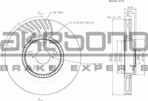 Akebono BN-1154 - Discofreno autozon.pro