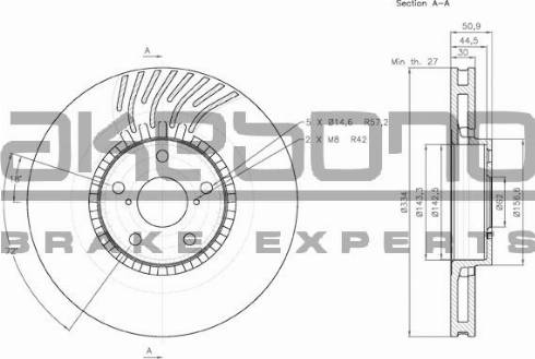 Akebono BN-1155E - Discofreno autozon.pro