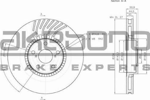 Akebono BN-1155 - Discofreno autozon.pro