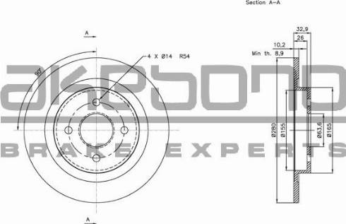 Akebono BN-1153E - Discofreno autozon.pro