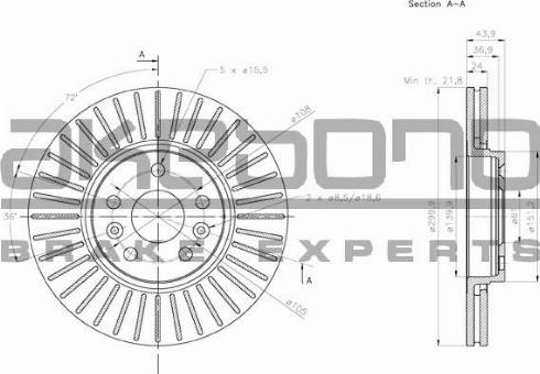 Akebono BN-1160 - Discofreno autozon.pro