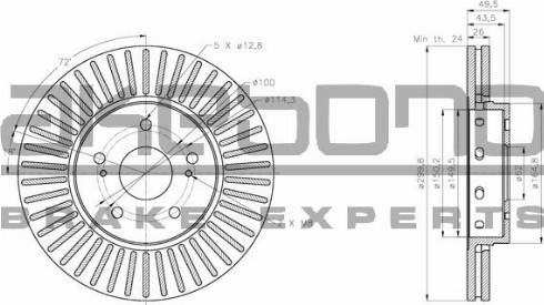 Akebono BN-1167 - Discofreno autozon.pro