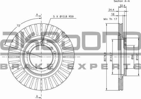 Akebono BN-1112E - Discofreno autozon.pro