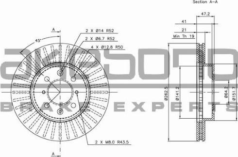 Akebono BN-1135E - Discofreno autozon.pro