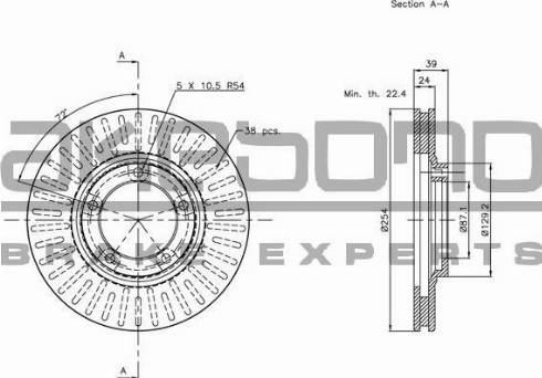 Akebono BN-1124 - Discofreno autozon.pro