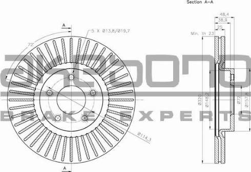 Akebono BN-1122 - Discofreno autozon.pro