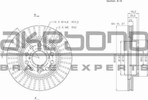 Akebono BN-1175 - Discofreno autozon.pro