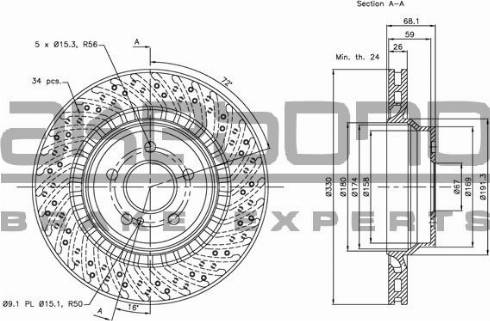 Akebono BN-1172 - Discofreno autozon.pro