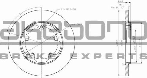 Akebono BN-1355E - Discofreno autozon.pro