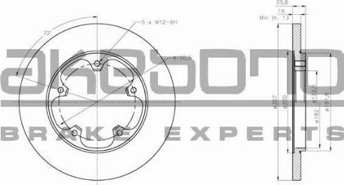 Akebono BN-1355 - Discofreno autozon.pro