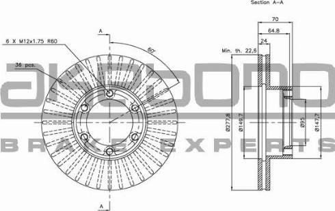 Akebono BN-1360E - Discofreno autozon.pro